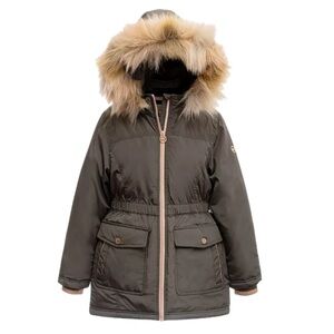 Michael Kors, Girls Olive Green with Rose Gold Jacket, Size 14